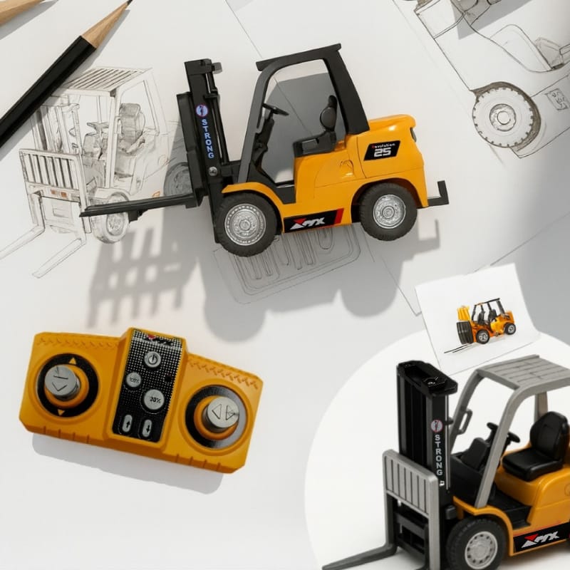 1:64 Mini RC Forklift Realistic Alloy